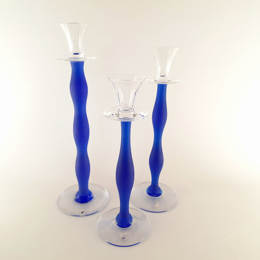 3 pcs, Glass Candleholders Celeste Frost – Anne Nilsson, Orrefors