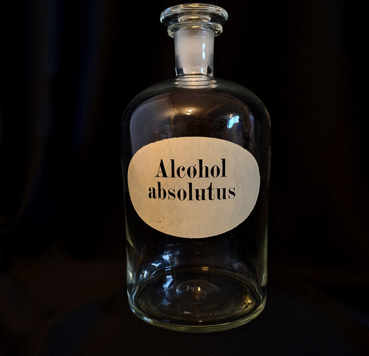 Alcohol Absolutus – Unique Bar Interior – Vintage Apothecary Glass Bottle